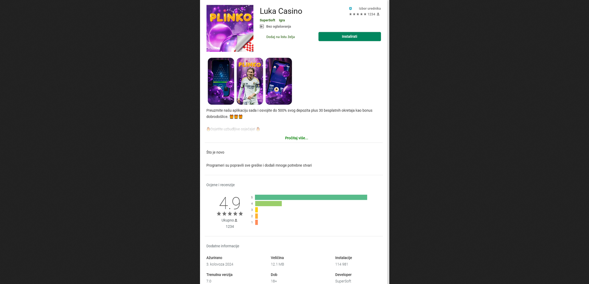 Luka Casino nova je prijevara koja se oglašava preko lažnih profila na Facebooku