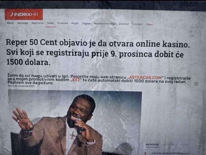 Reper 50 Cent ne dijeli 1500 dolara na svojem online casinu, radi se o novoj online prevari
